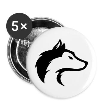wolf_01 - Lot de 5 grands badges (56 mm) - blanc - Devant