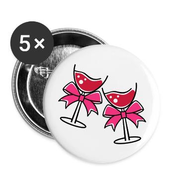 glases wine - Buttons groß 56 mm (5er Pack) - Weiß - Vorne