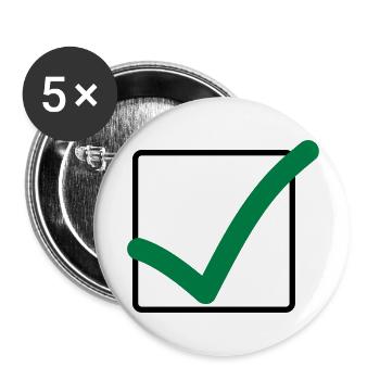 haekchen_02 - Lot de 5 grands badges (56 mm) - blanc - Devant