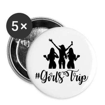 girls trip - Buttons groß 56 mm (5er Pack) - Weiß - Vorne