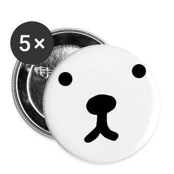 Bärchen - Buttons groß 56 mm (5er Pack) - Weiß - Vorne