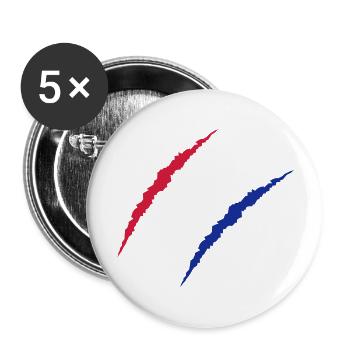 krallen_niederlande - Buttons groß 56 mm (5er Pack) - Weiß - Vorne