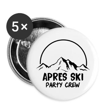 apres_ski_party_crew - Lot de 5 grands badges (56 mm) - blanc - Devant