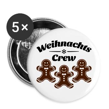 weihnachts crew lebkuchenmann - Buttons groß 56 mm (5er Pack) - Weiß - Vorne