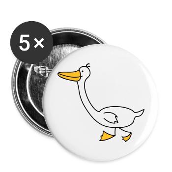 funny goose - Buttons large 2.2''/56 mm (5-pack) - white - Front