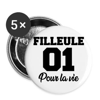 filleule 01 pour la vie - Buttons large 2.2''/56 mm (5-pack) - white - Front