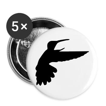 kolibri vogel - Buttons groß 56 mm (5er Pack) - Weiß - Vorne