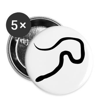 schlange silhouette - Buttons groß 56 mm (5er Pack) - Weiß - Vorne