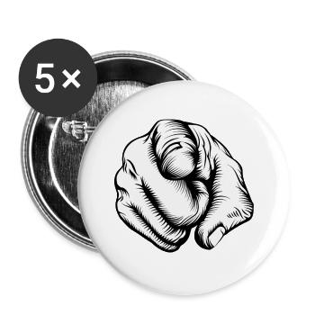 Un index pointe vers toi - Lot de 5 grands badges (56 mm) - blanc - Devant