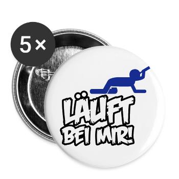 laeuft_bei_mir_02 - Buttons groß 56 mm (5er Pack) - Weiß - Vorne