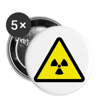 RADIOAKTIV - Buttons groß 56 mm (5er Pack) - Weiß - Vorne