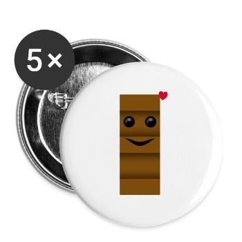 Milk and chocolate partner costume for him funny - Buttons large 2.2''/56 mm (5-pack) - white - Front