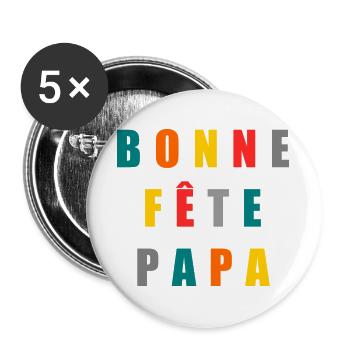 Happy Birthday Dad. Fathers Day. Best dad - Buttons large 2.2''/56 mm (5-pack) - white - Front