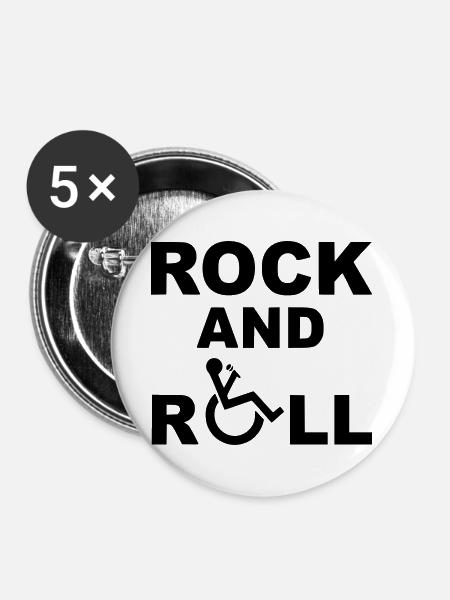 I rock and roll in my wheelchair. Wheelchair # - Buttons large 2.2''/56 mm (5-pack) - white