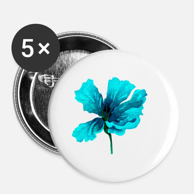 Blume - Buttons groß 56 mm (5er Pack) - Weiß