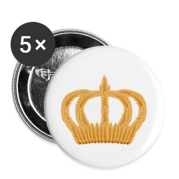 royal crown of wheat ears - Buttons large 2.2''/56 mm (5-pack) - white - Front
