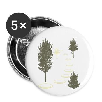 Disc Golf Into Woods Disc Golf Discs Golf Frisb - Lot de 5 grands badges (56 mm) - blanc - Devant