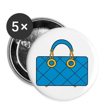 My Handbag Luxus Handtasche - Buttons groß 56 mm (5er Pack) - Weiß - Vorne