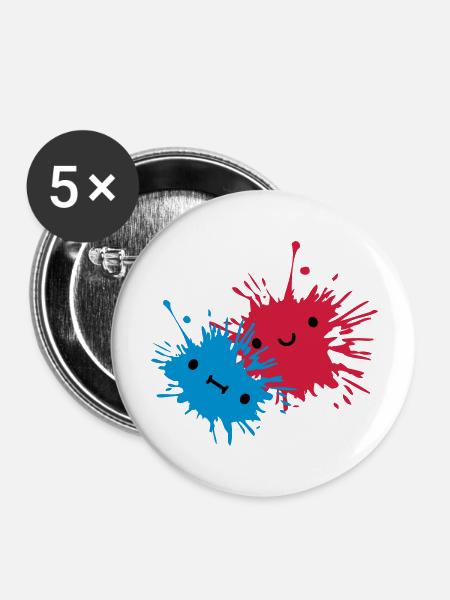 2 Suesse Kleckse - Buttons groß 56 mm (5er Pack) - Weiß