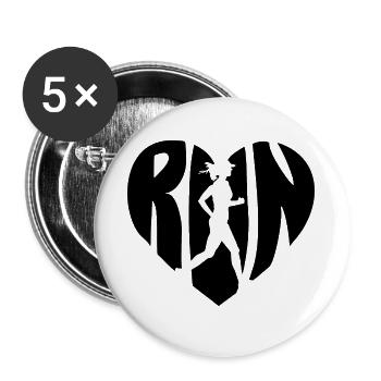 Run woman - Buttons large 2.2''/56 mm (5-pack) - white - Front