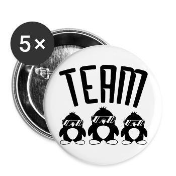 Cool Pinguine Logo - Buttons groß 56 mm (5er Pack) - Weiß - Vorne