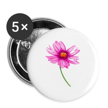 Blume - Buttons groß 56 mm (5er Pack) - Weiß - Vorne