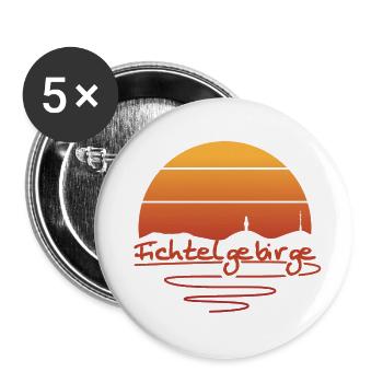 Fichtelgebirge Schneeberg Sonnenuntergang - Buttons groß 56 mm (5er Pack) - Weiß - Vorne