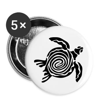 Schildkröte Natur Wild Wildness Geschenk Idee - Buttons groß 56 mm (5er Pack) - Weiß - Vorne