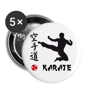 Karate black - Buttons large 2.2''/56 mm (5-pack) - white - Front