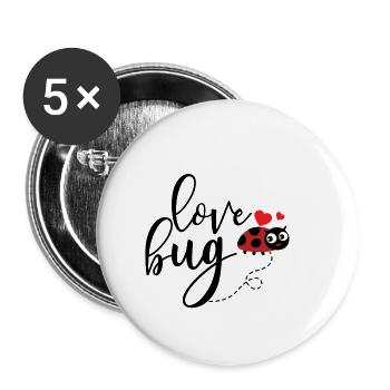 Love bug - Buttons large 2.2''/56 mm (5-pack) - white - Front