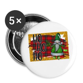 Weihnachten Ho Ho Ho - Buttons groß 56 mm (5er Pack) - Weiß - Vorne