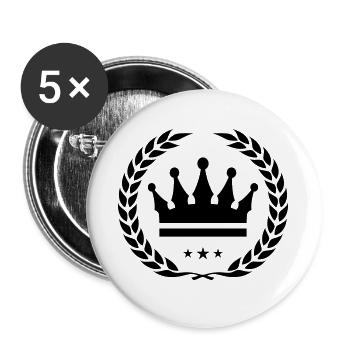 krone kranz symbol - Buttons groß 56 mm (5er Pack) - Weiß - Vorne