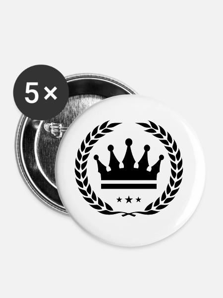 krone kranz symbol - Buttons groß 56 mm (5er Pack) - Weiß
