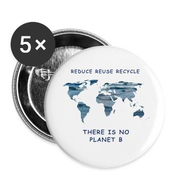 Marine protection reduce reuse recycle climate demo - Buttons large 2.2''/56 mm (5-pack) - white - Front