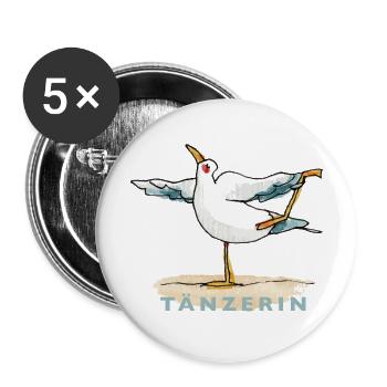 prinzenart / Asana Tänzerin (Natarajasana) - Buttons groß 56 mm (5er Pack) - Weiß - Vorne