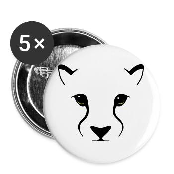 Big cat gaze – elegance with bite - Buttons large 2.2''/56 mm (5-pack) - white - Front