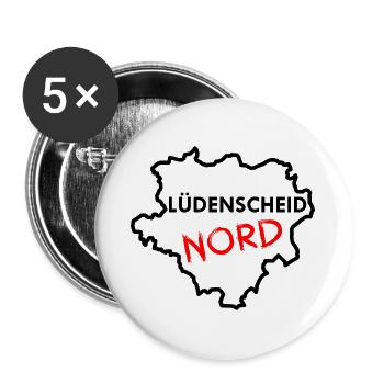 Lüdenscheid Nord - Dortmund - Ruhrpott - Fußball - Buttons groß 56 mm (5er Pack) - Weiß - Vorne