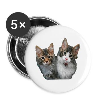 Kittens - Buttons large 2.2''/56 mm (5-pack) - white - Front