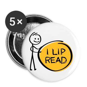 I can't hear you. Deaf, hard of hearing. Lip read - Buttons large 2.2''/56 mm (5-pack) - white - Front