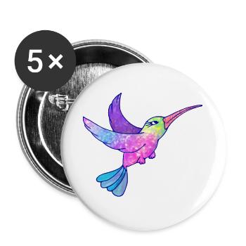 Hummingbird Bird Cute Animals - Buttons large 2.2''/56 mm (5-pack) - white - Front