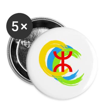 Amazigh - Buttons groß 56 mm (5er Pack) - Weiß - Vorne