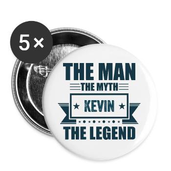 The man the myth Kevin the Legend Kevin Geschenk - Buttons groß 56 mm (5er Pack) - Weiß - Vorne