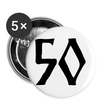 50 - Buttons groß 56 mm (5er Pack) - Weiß - Vorne