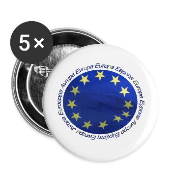 europa - Buttons groß 56 mm (5er Pack) - Weiß - Vorne