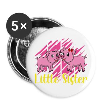LITTLE SISTER PIC by The Manzanita´s - Buttons groß 56 mm (5er Pack) - Weiß - Vorne