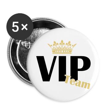 vip team - Buttons groß 56 mm (5er Pack) - Weiß - Vorne