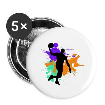 basketball - Buttons large 2.2''/56 mm (5-pack) - white - Front
