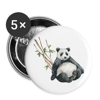 Panda Eucalyptus - Lot de 5 grands badges (56 mm) - blanc - Devant