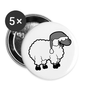 Drôle de sommeil mouton - Lot de 5 grands badges (56 mm) - blanc - Devant