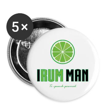 I RUM MAN - Buttons large 2.2''/56 mm (5-pack) - white - Front